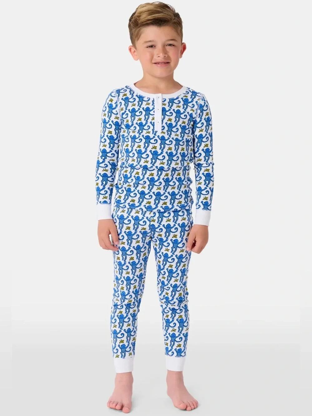 Roller Rabbit Kids Pajama Set 12 Years Pima Cotton Monkey Long Sleeve A010951